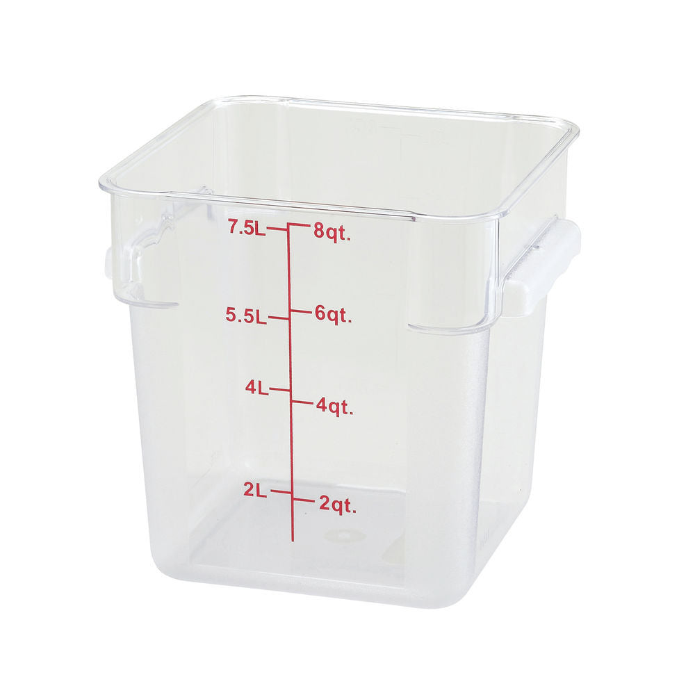 Winco PCSC-8C Storage Container, 8 qt, 8-3/4" x 10-1/4" x 9"H, Clear