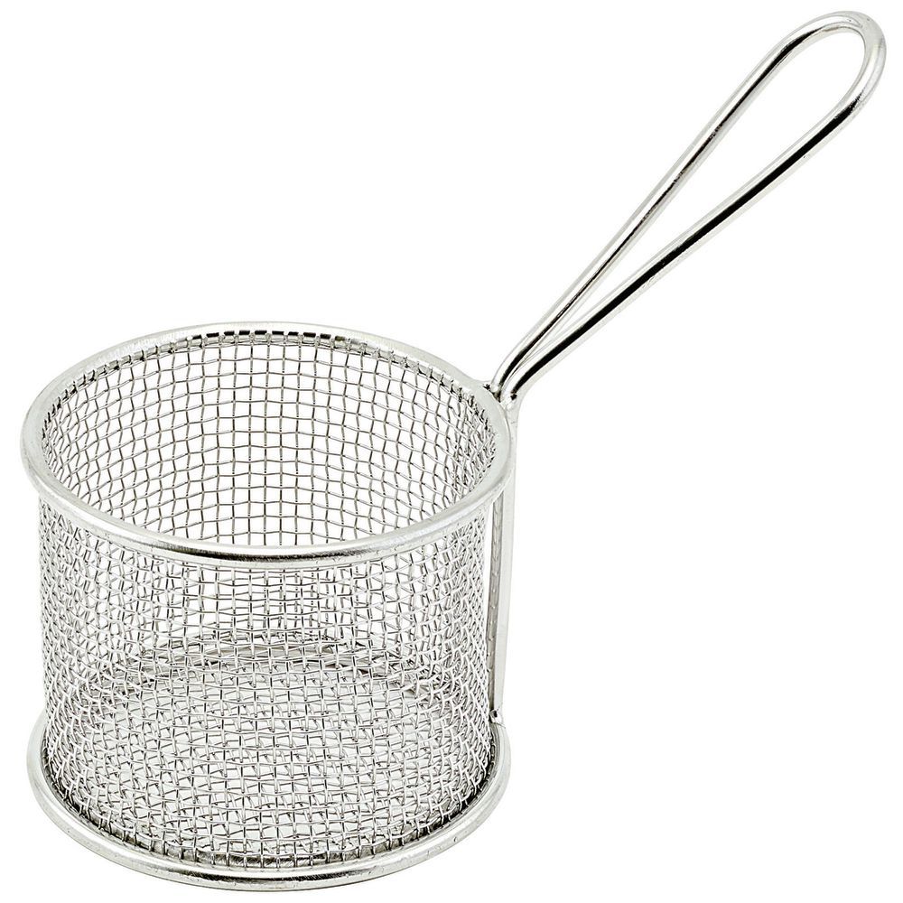 Winco FBM-32R Mini Fry Basket, Round, 3-3/4" dia. x 2-7/8"H, Silver