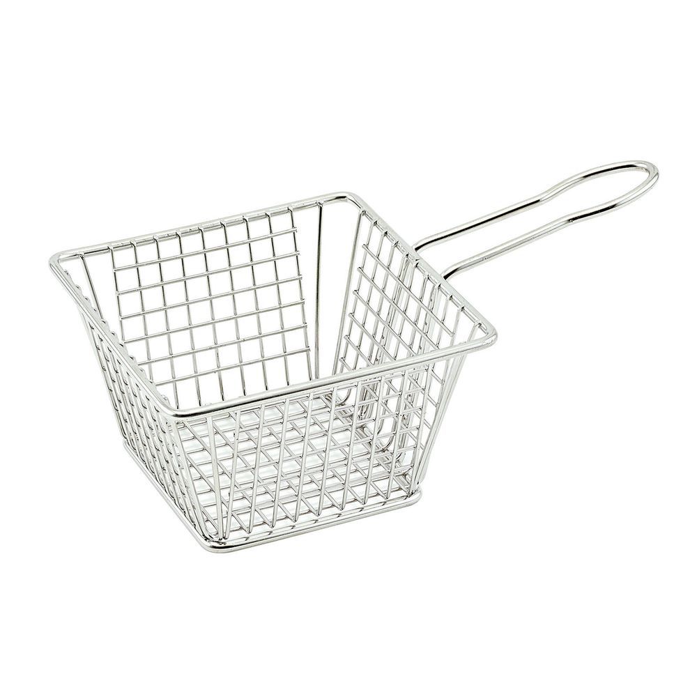 Winco FBM-554S Mini Fry Basket, 5" x 5" x 4"H, Stainless Steel