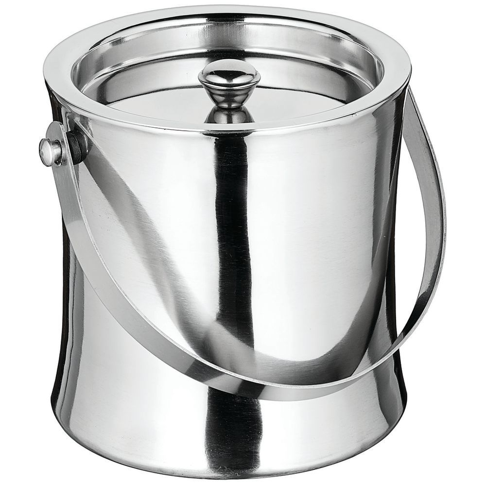 Winco ICB-60 Ice Bucket, 60 oz., 6" dia. x 6"H, Silver