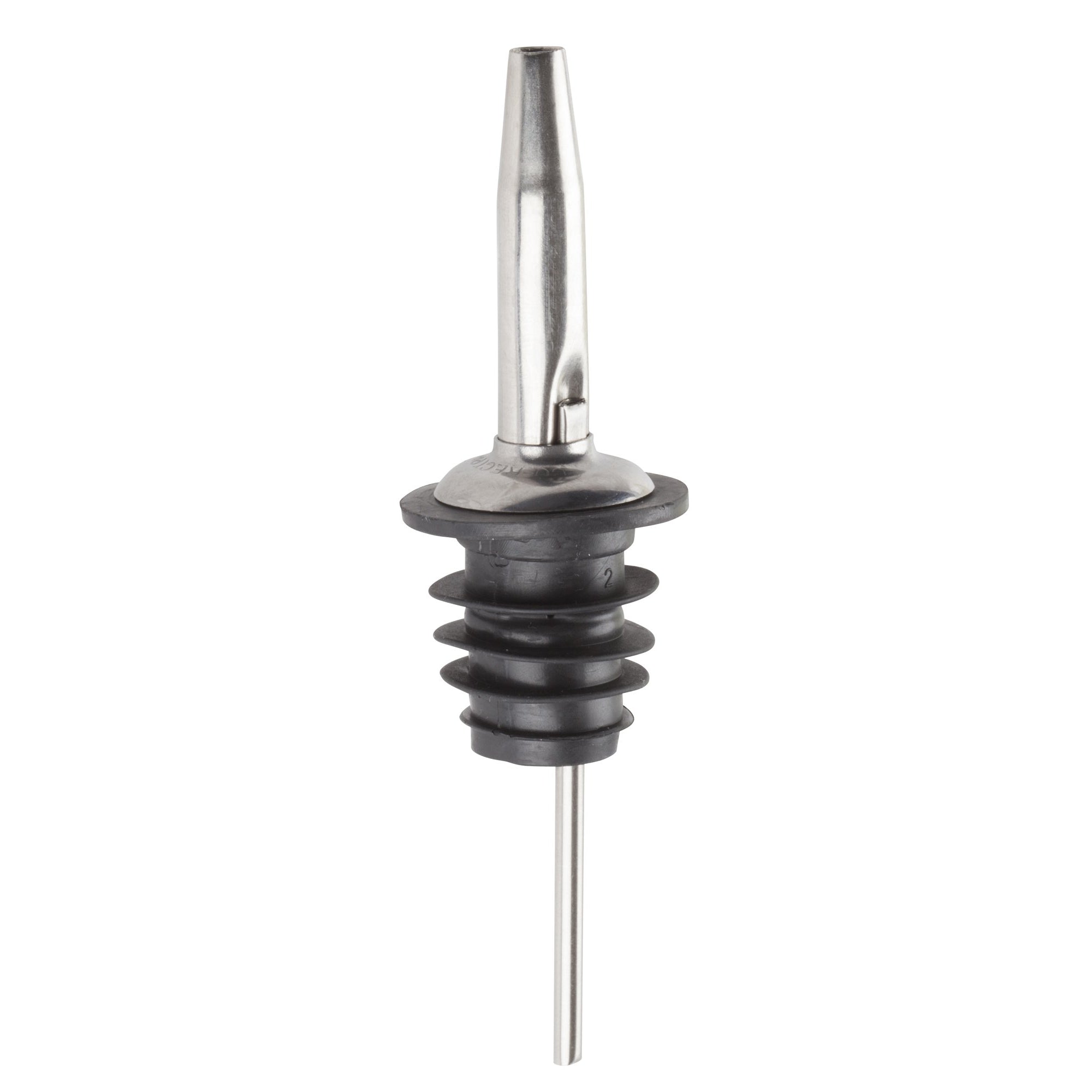 Metal Pourers, Tapered Spout, Black Plastic Stopper-Bar Accessories-Winco-PPM-4-KAF Bar Supplies