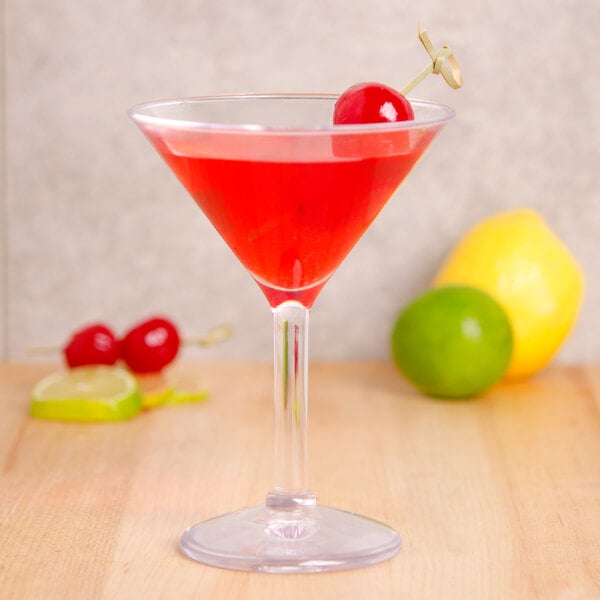 GET SW-1402-1-SAN-CL 6 oz. Customizable SAN Plastic Martini Glass - 24/Case