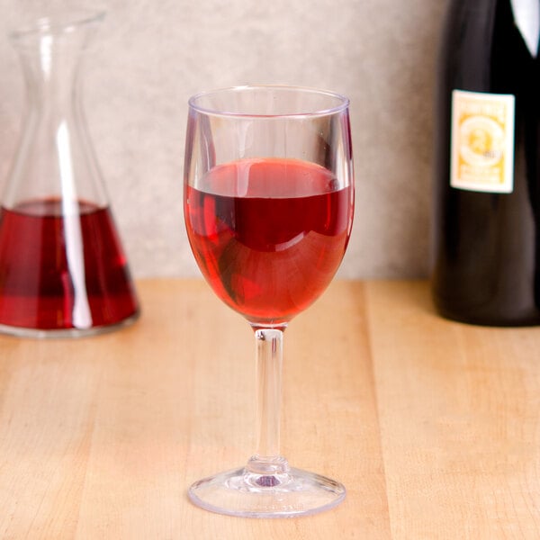 GET SW-1404-1-SAN-CL 8 oz. Customizable SAN Plastic Wine Glass - 24/Case