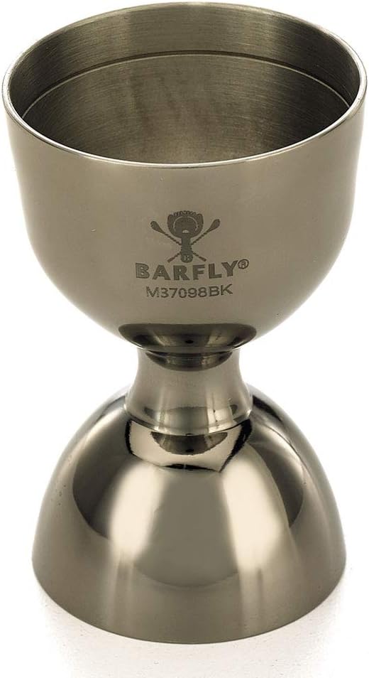 Barfly - M37098BK, Heavy-Duty Black Straight Rim Bell Jigger, 25 ml x 50 ml, Black