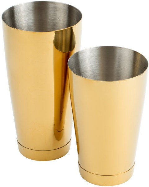 Barfly - M37009GD, Stainless Steel Gold Plated 2-Piece Boston Cocktail Shaker, 28 Oz & 18 Oz, Gold