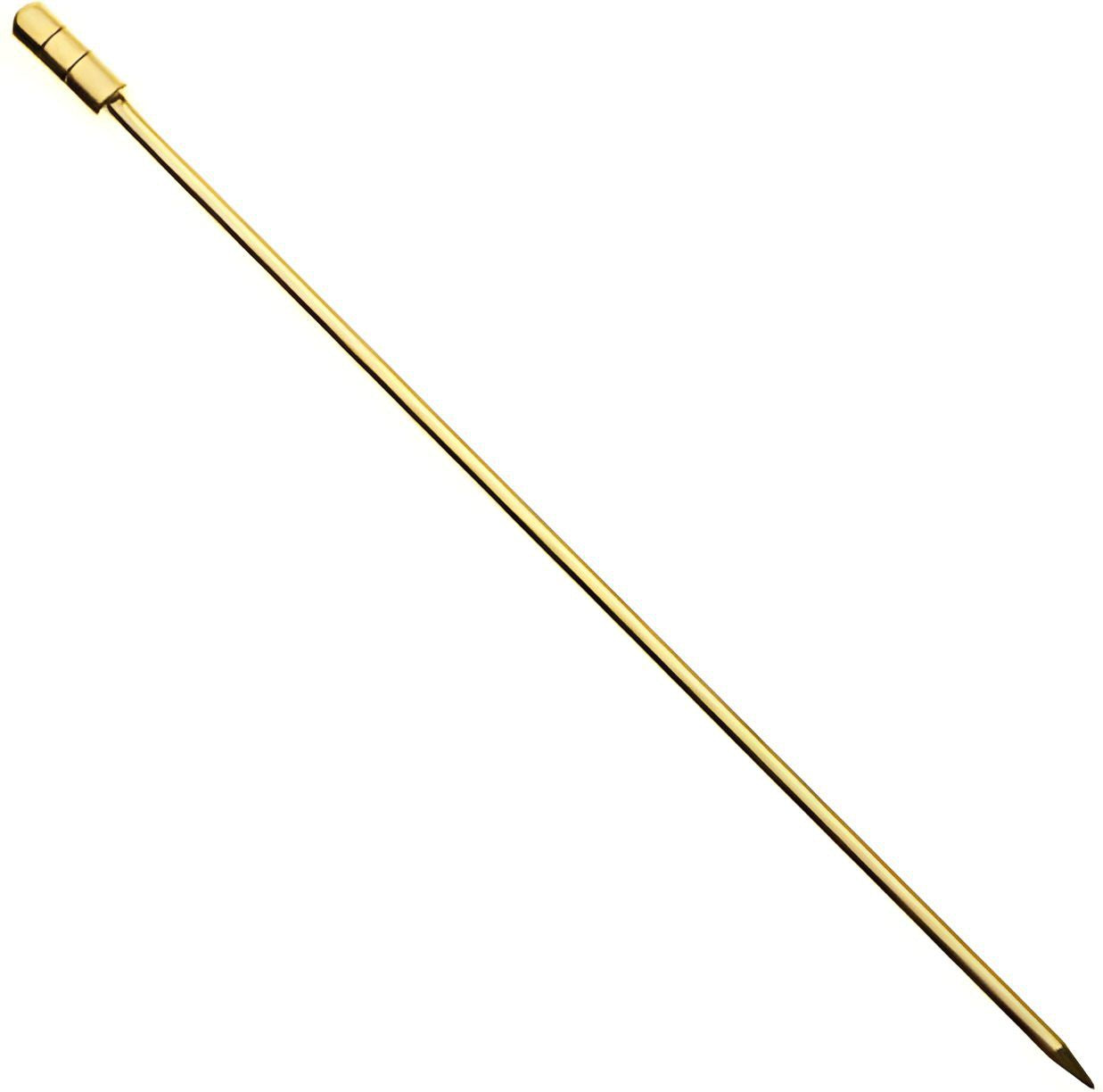 Barfly - M37030GD, 4.4" Gold Cocktail Pick with Grove Top, Metal Skewer, Gold