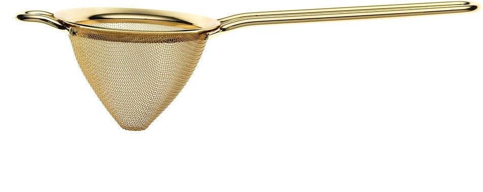 Barfly - M37025GD, Gold Plated Fine Mesh Strainer, 6" diameter, Gold