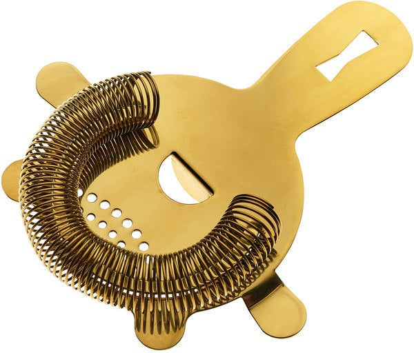 Barfly - M37071GD, Heavy-Duty 4 Prong Gold Plated Bar Strainer, 7.5 x 4.5 inches, Gold