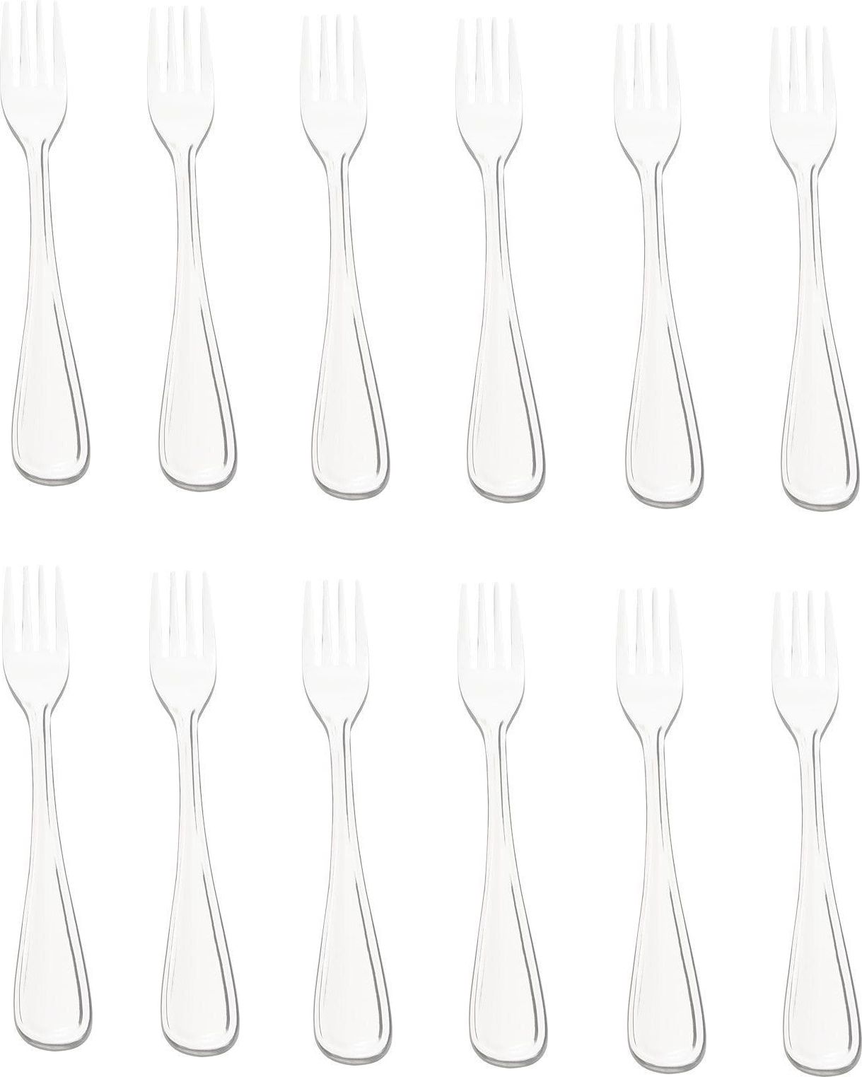 Browne - CELINE 5.9" Stainless Steel Oyster Fork, Pack of 12, Durable Cocktail Fork, Silver
