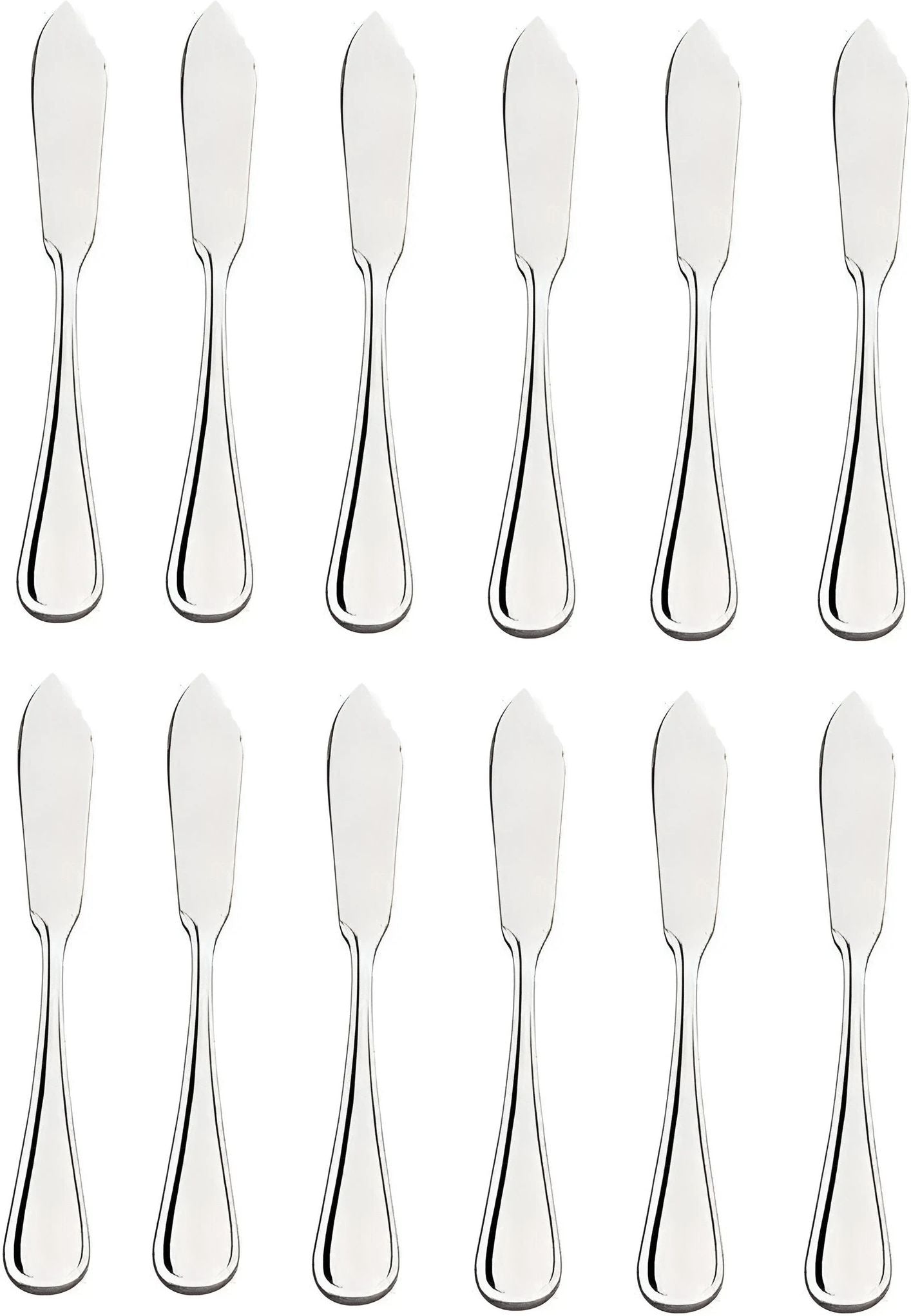 Browne - CELINE 6.3" Stainless Steel Butter Spreader Bent, Individual Unit, Silver