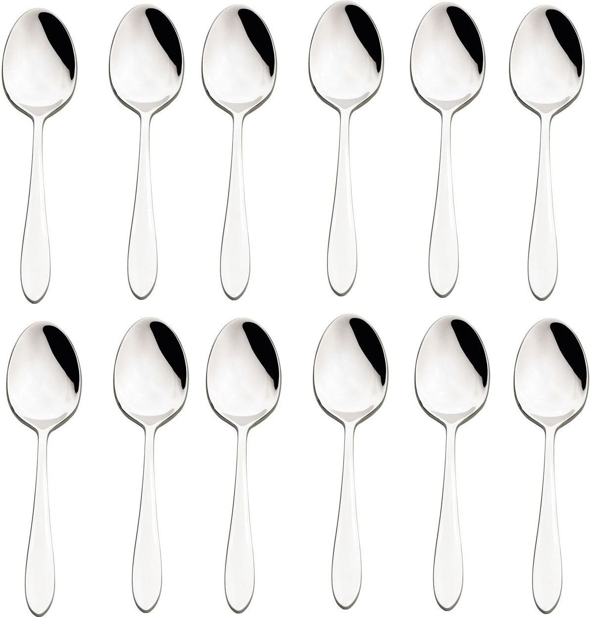 Browne - ECLIPSE 5" Stainless Steel Demi Tasse Spoon, Pack of 12, Silver