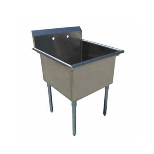 EFI SI818-1NC-E 18" x 18" Economy Single Compartment Sink, Stainless Steel, 21"W, Center Drain, NSF Certified.