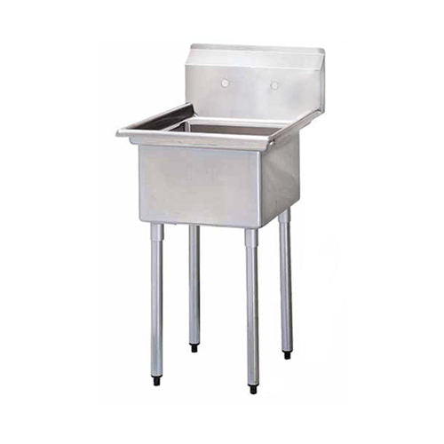 EFI SI821-1NC 24" x 21" Center Drain Compartment Sink - Stainless Steel, 14" Deep, NSF Certified