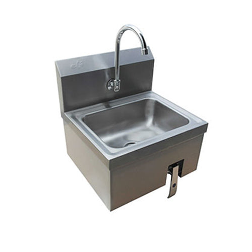 EFI SIH817-K 17" x 15" Wall Mount Hand Sink, 304 Stainless Steel, Includes Faucet & Knee Valve, NSF Certified