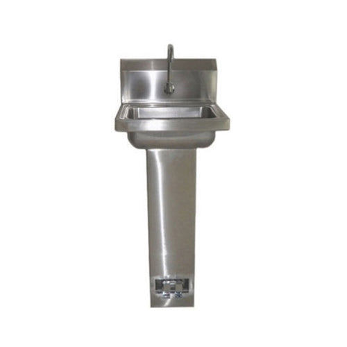 EFI SIH817-P 17" x 15" Wall Mounted Hand Sink, Stainless Steel, Pedestal Base, NSF, Includes Faucet & Foot Valves