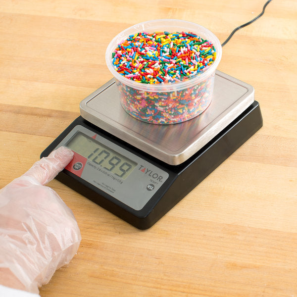 Taylor - TE32FT, 32 Oz Compact Digital Portion Scale, Dimensions: 8 x 6 x 2 in, Black
