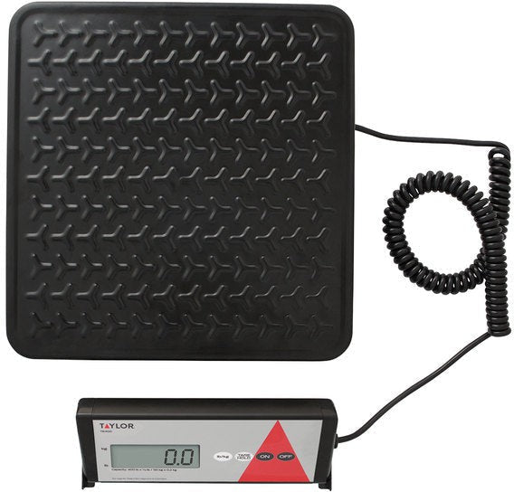 Taylor - TE400, Digital Receiving Scale with Steel Tread Plate Platform, 400 lb capacity, Black