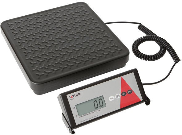 Taylor - TE400, Digital Receiving Scale with Steel Tread Plate Platform, 400 lb capacity, Black