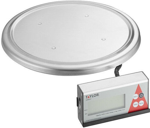 Taylor - 5265117, 440 lb Digital Stainless Steel Keg Scale, 16" Platform, Silver