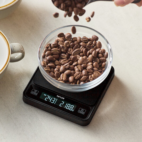 Taylor - 70.5 Oz Digital Coffee Scale, Portion Scale, 5282765, Compact design, Silver