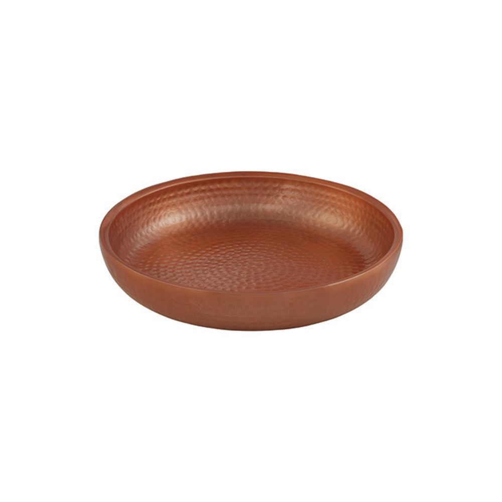 American Standard ADSEAC12 Seafood Tray, 80 oz., 12" dia., double-wall hammered aluminum, copper finish.