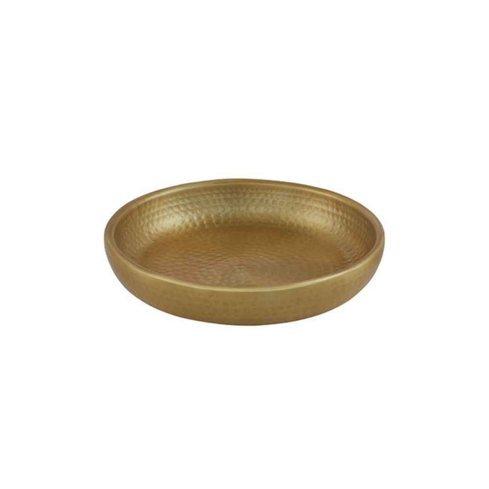 American Standard ADSEAG12 Seafood Tray, 80 oz, 12" dia, Gold, Round, Double-Wall, Hand-Wash Only