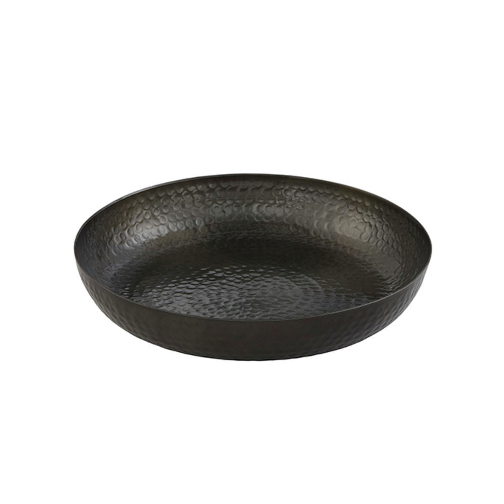 American Standard ASEAB14 Seafood Tray, 14" Dia, 128 Oz, Black Hammered Aluminum, Hand Wash Only.
