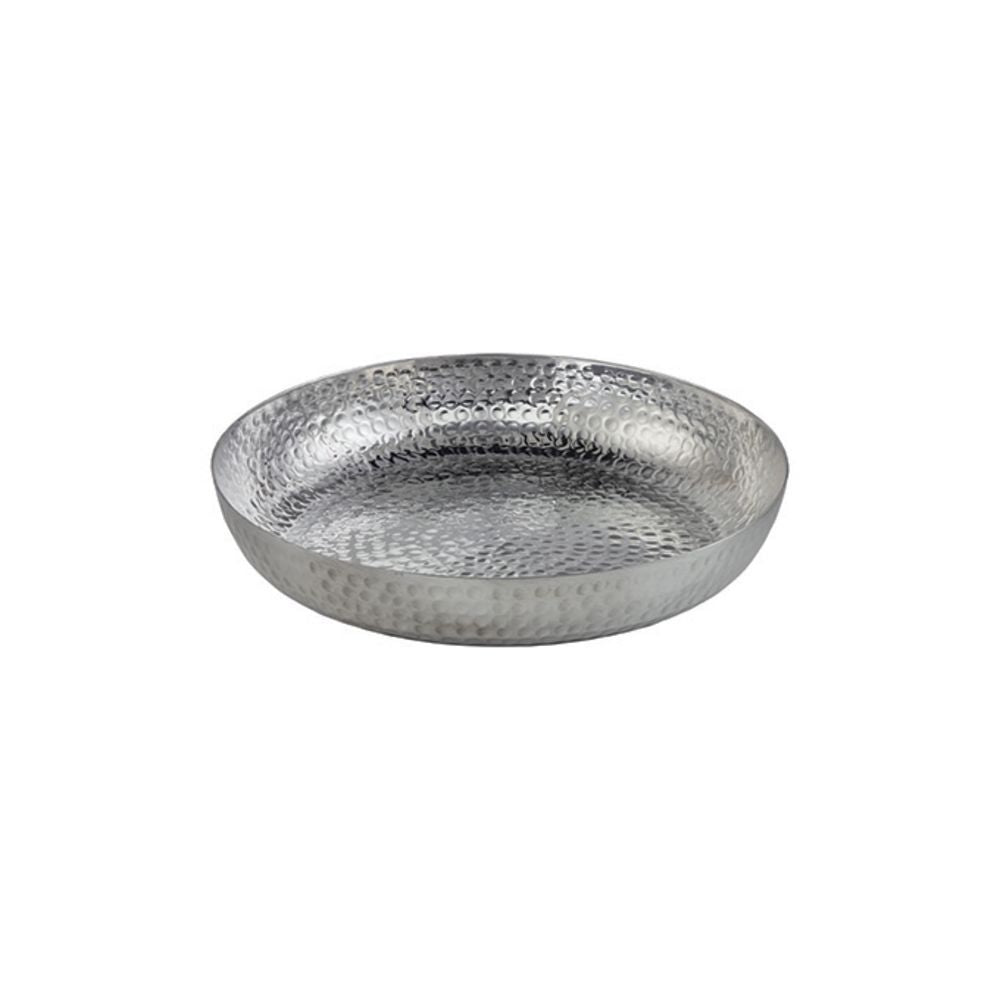American Standard ASEAS12 Seafood Tray, 12" dia., Hand-Wash Only, Hammered Aluminum, Silver, 80 Oz.