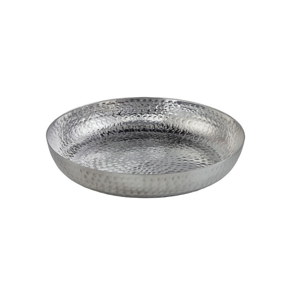 American Standard ASEAS14 Seafood Tray, 14" Dia., 128 Oz., Silver, Hammered Aluminum, Hand-Wash Only