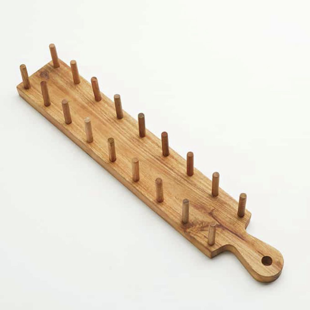 American Standard THW8 Acacia Wood Taco Holder, 8 Compartments, 16-1/8"L x 2-3/4"W x 2-3/8"H, with Handle