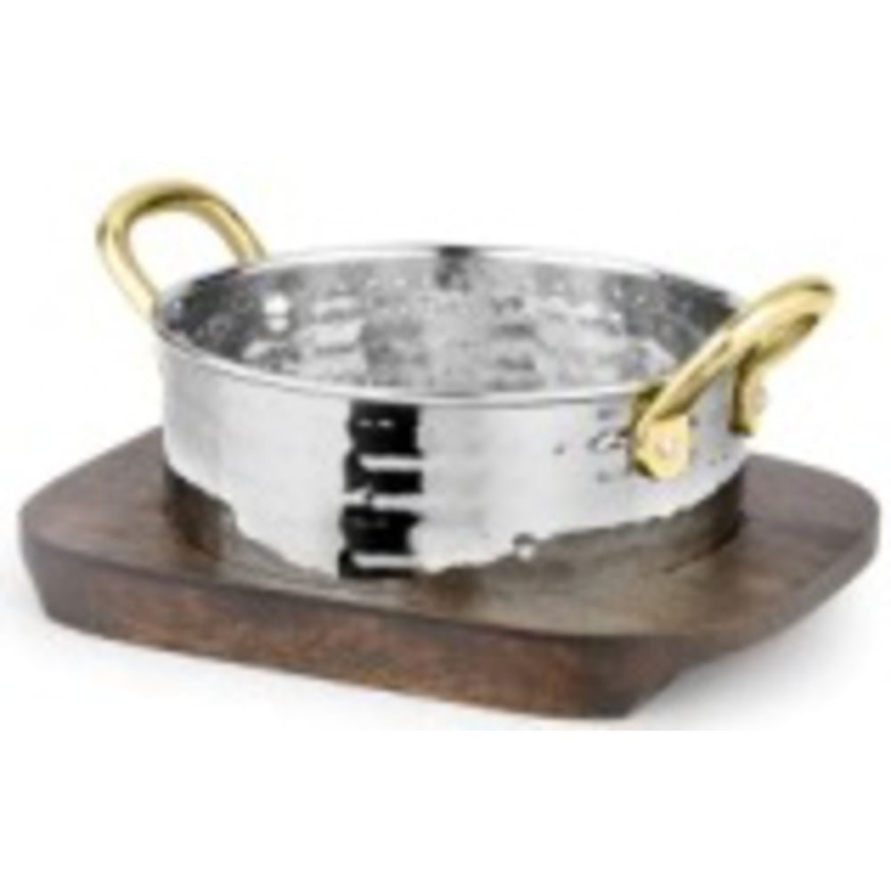 Creative Table - TWS-CASHAM14, Medium Hammered Casserole Dish, 13.9 cm/5.5", with Vintage Finish Underliner