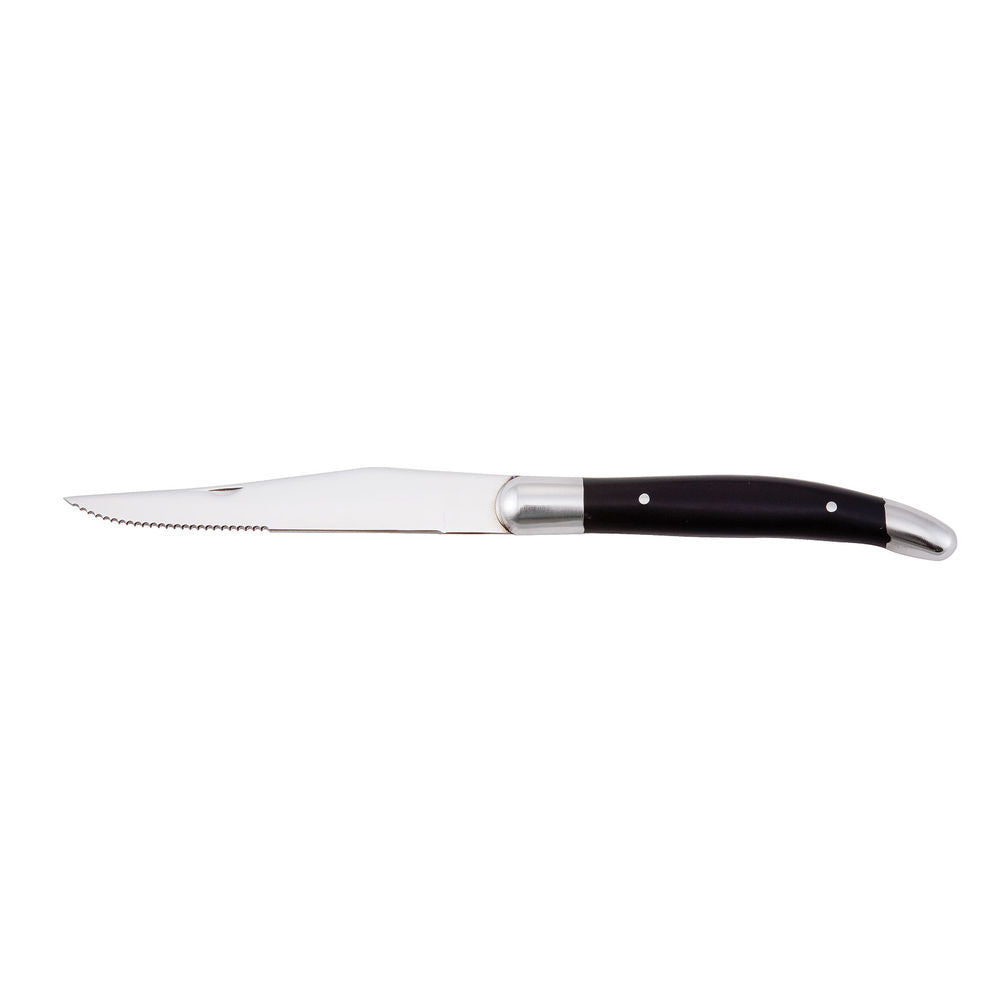 Steelite International - WL800152, Parisian Steak Knife, 8-13/16" O.L., 4-13/16" stainless steel blade, pointed tip, BLACK DELRIN handle, sold by the dozen