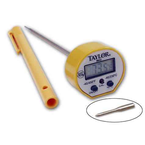 Waterproof Digital Pocket Probe Thermometer, 4 3/4" Stainless Steel Stem, (6-Pack)-Kitchen Supplies-Taylor-9842FDA-KAF Bar Supplies