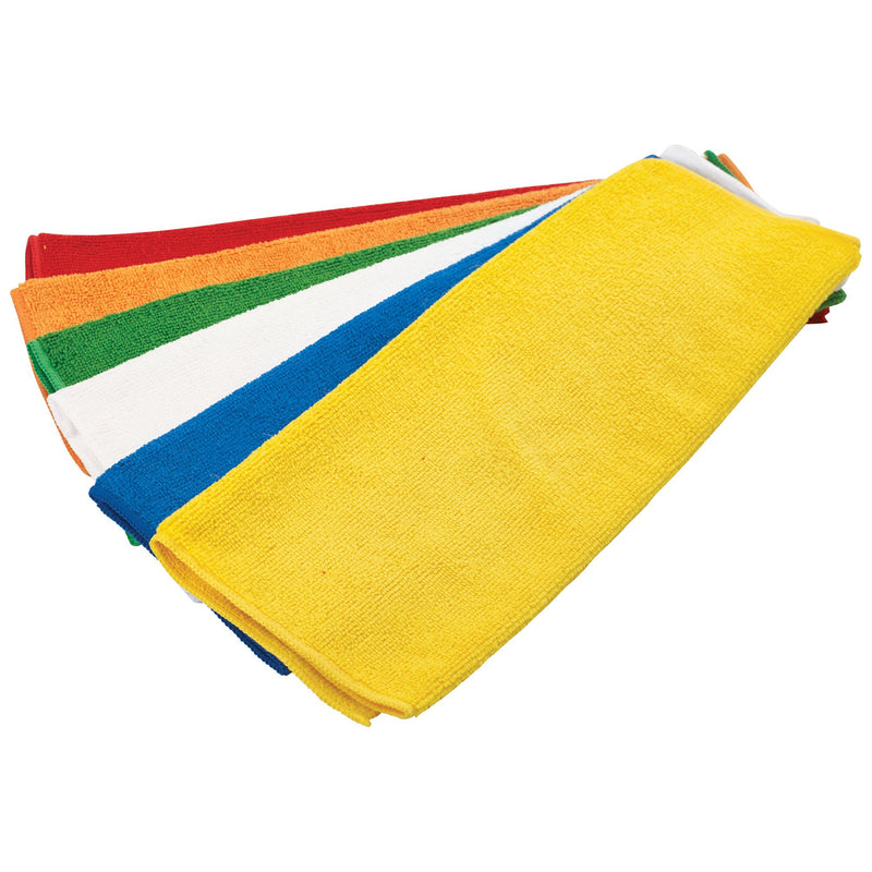 Microfiber Towel, 16" x 16", 6pcs/pk, Various Colors-Cleaning Supplies-Winco-BTM-16AC-KAF Bar Supplies