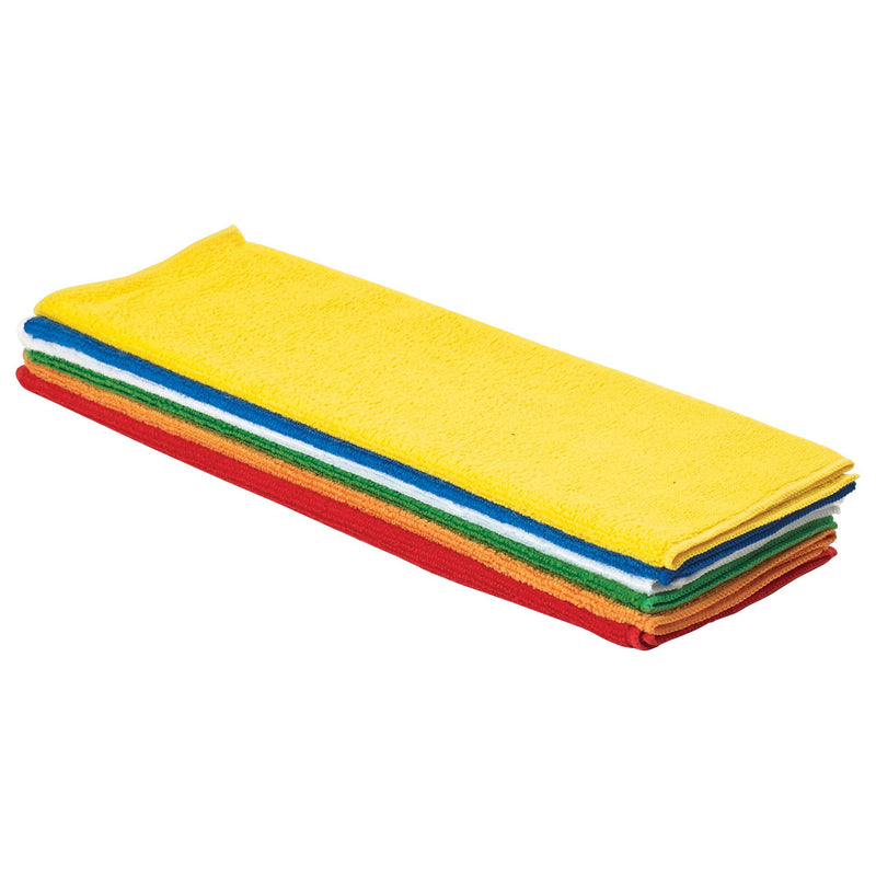 Microfiber Towel, 16" x 16", 6pcs/pk, Various Colors-Cleaning Supplies-Winco-BTM-16AC-KAF Bar Supplies