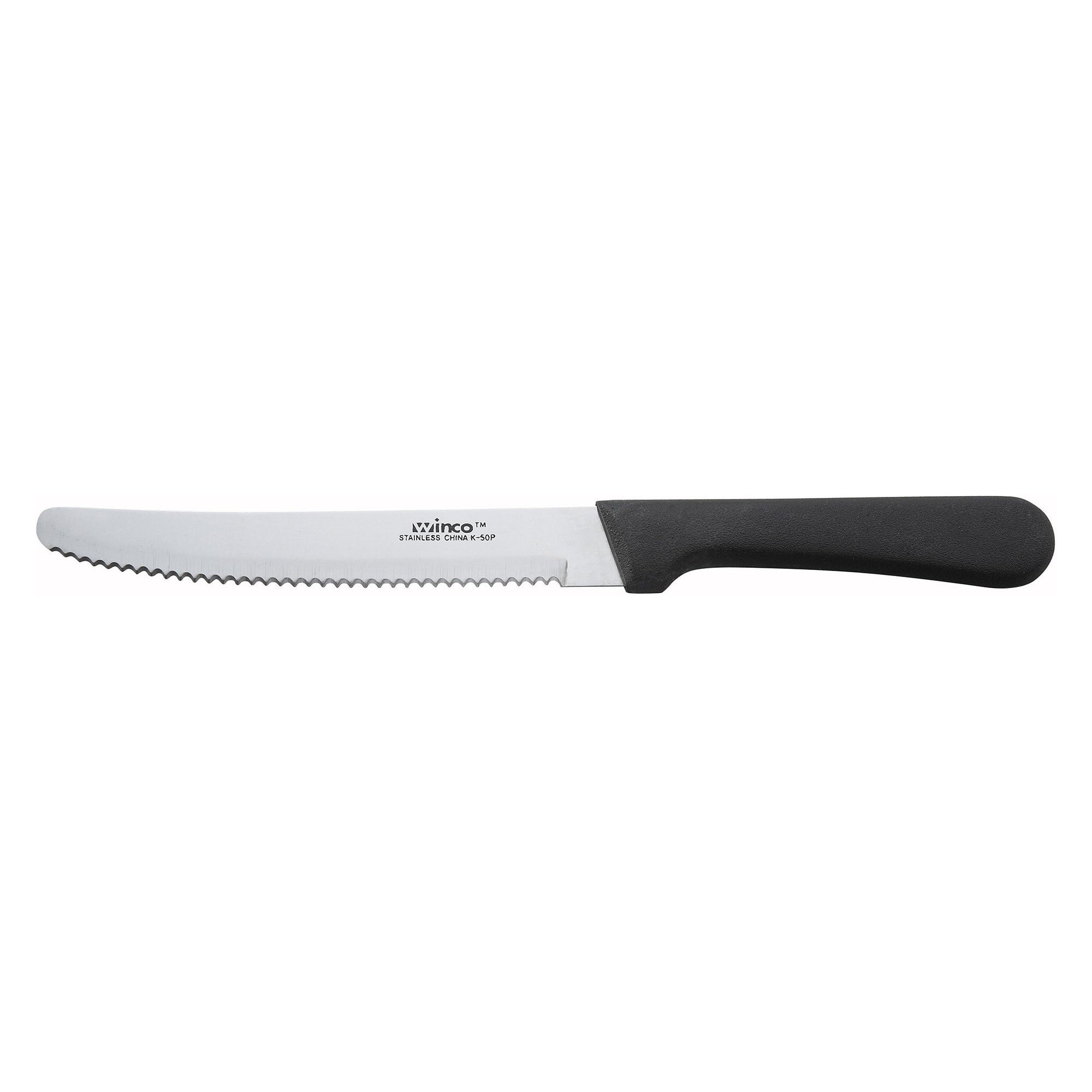 Steak Knives, 5" Blade, Black PP Hdl, Round Tip-Dinnerware-Winco-K-50P-KAF Bar Supplies