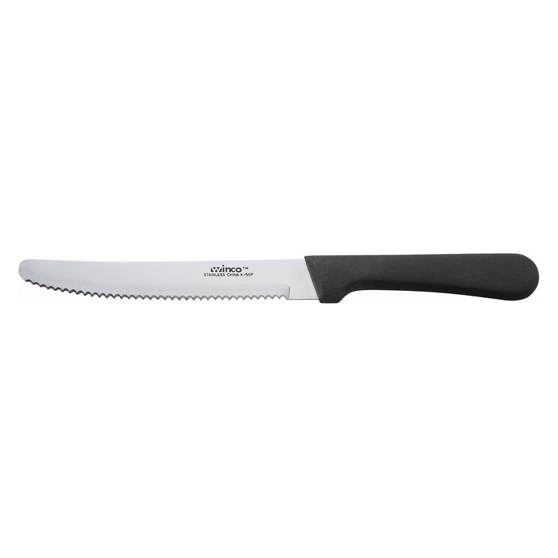 Steak Knives, 5" Blade, Black PP Hdl, Round Tip-Dinnerware-Winco-K-50P-KAF Bar Supplies