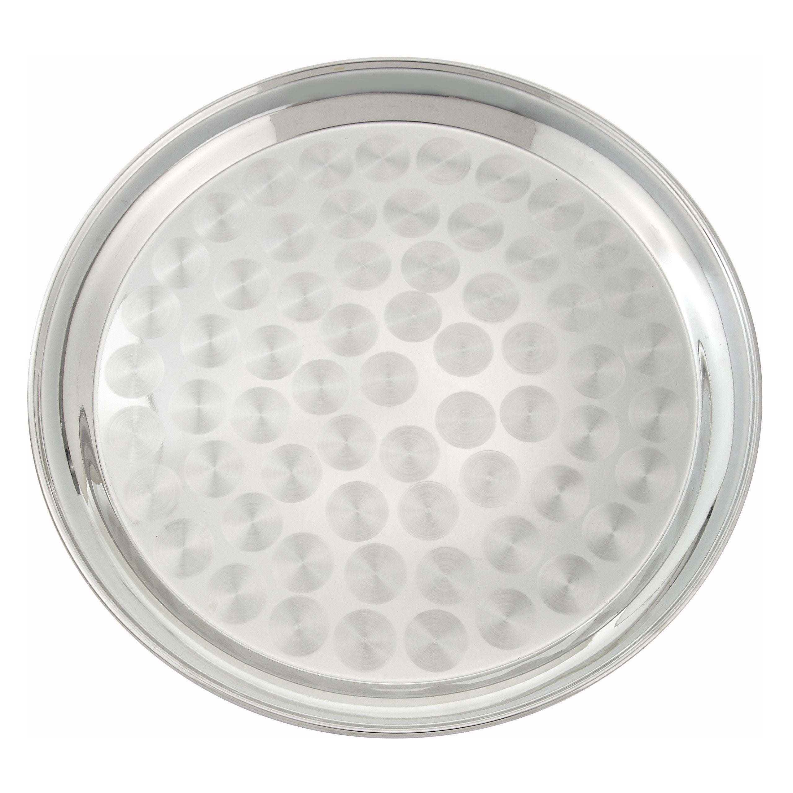 16" Service Tray, Round, S/S, Swirl Pattern-Cleaning Supplies-Winco-STRS-16-KAF Bar Supplies