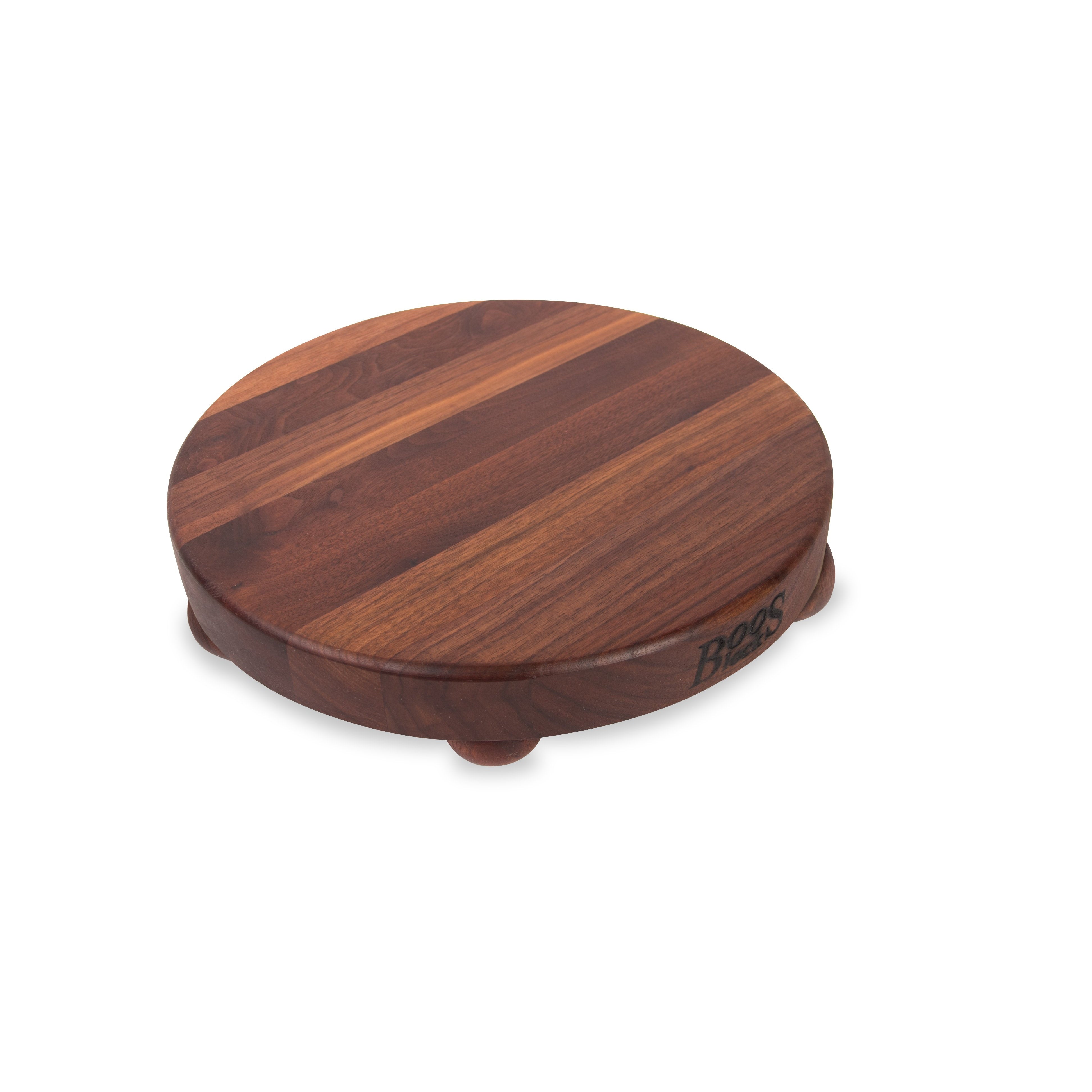 Maple Walnut Cutting Board, Bun feet - 12" Diameter-Kitchen Supplies-John Boos-B12R-KAF Bar Supplies